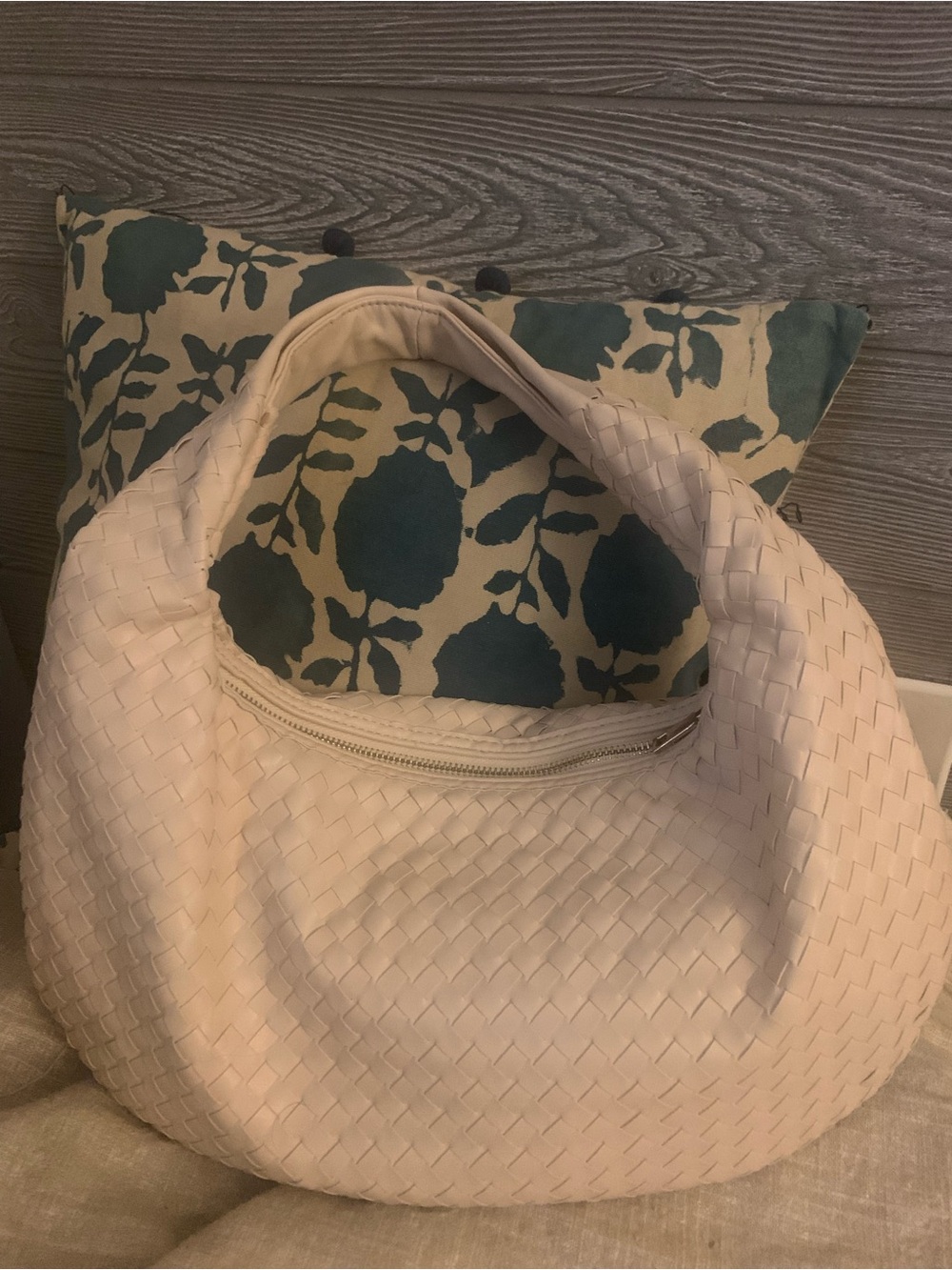 New w/o tags Woven Hobo Bag in Light Beige Pleather